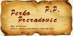 Perko Preradović vizit kartica